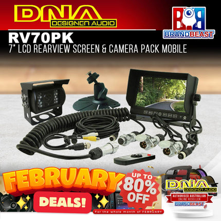 DNA RV70PK 7‚Ä≥ 3-Channel LCD Rearview Screen & CCD Camera Pack