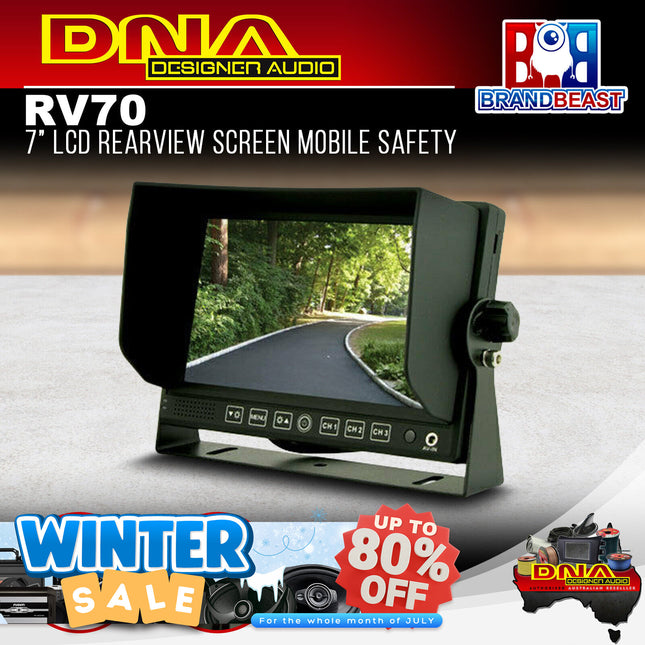 DNA RV70 7" 3-Channel LCD Rearview Screen