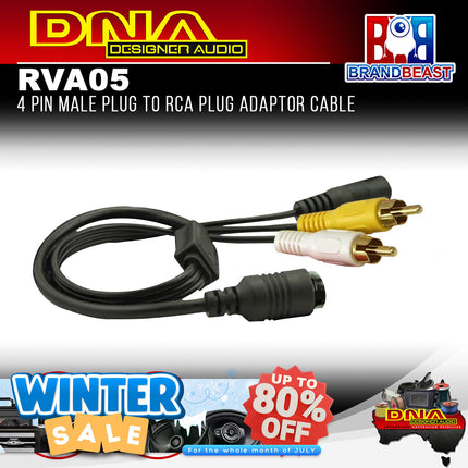 DNA RVA05 4 Pin To RCA Plug Adaptor Cable