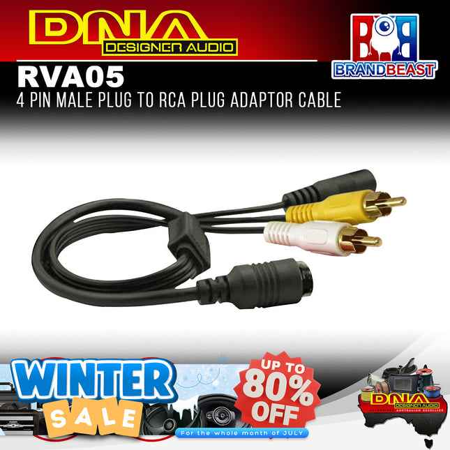 DNA RVA05 4 Pin To RCA Plug Adaptor Cable