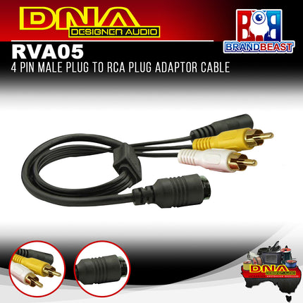 DNA RVA05 4 Pin To RCA Plug Adaptor Cable