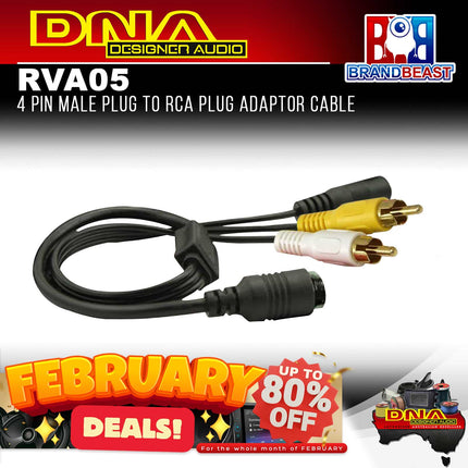 DNA RVA05 4 Pin To RCA Plug Adaptor Cable