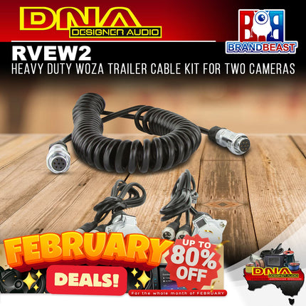 DNA RVEW2 Heavy Duty WOZA Trailer Cable Kit For Two Cameras