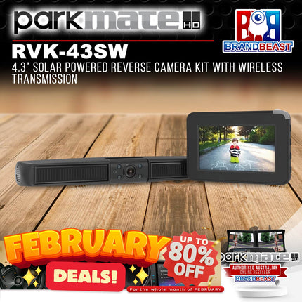 Parkmate RVK-43SW 4.3&quot; Solar Powered Reverse Camera Kit w/ Wireless Transmission