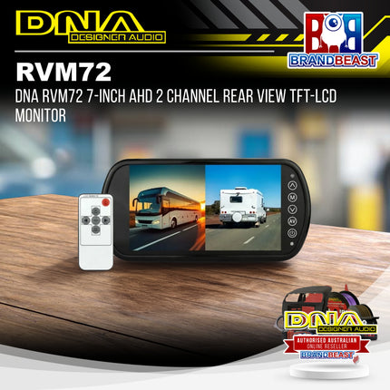 DNA RVM72 7-Inch AHD 2 Channel Rear View TFT-LCD Monitor