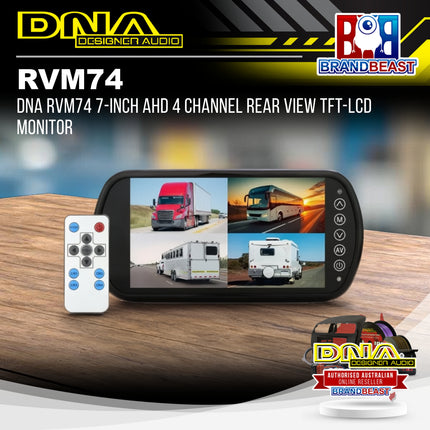 DNA RVM74 7-Inch AHD 4 Channel Rear View TFT-LCD Monitor