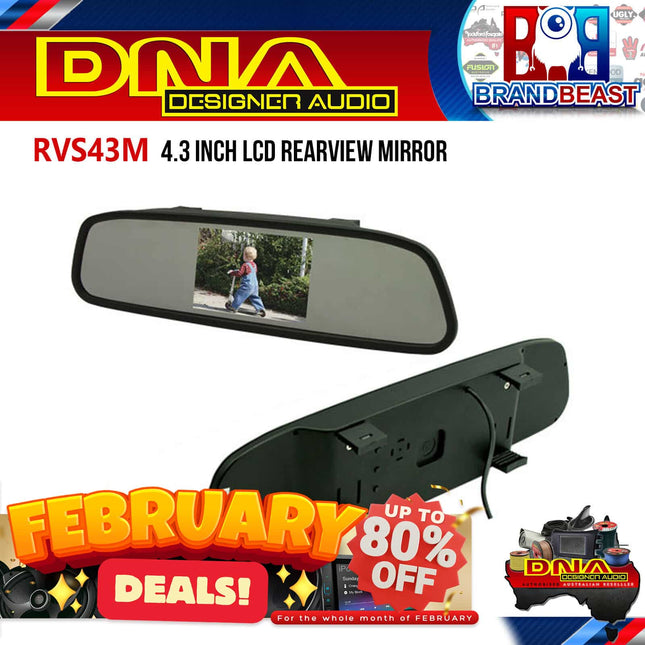 DNA RVS43M 4.3&quot; LCD Rearview Mirror