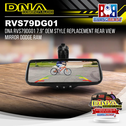 DNA RVS79DG01 7.9" OEM Style Replacement Rear View Mirror Dodge Ram