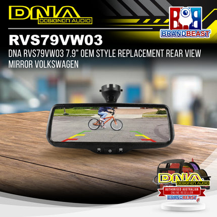 DNA RVS79VW03 7.9" OEM Style Replacement Rear View Mirror Volkswagen