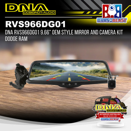 DNA RVS966DG01 9.66" OEM Style Mirror and Camera Kit Dodge Ram