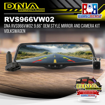 DNA RVS966VW02 9.66" OEM Style Mirror and Camera Kit Volkswagen