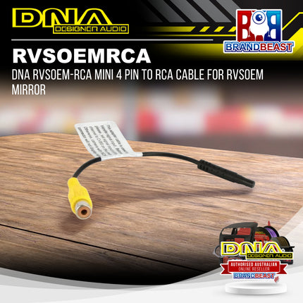 DNA RVSOEM-RCA Mini 4 Pin to RCA Cable for RVSOEM Mirror