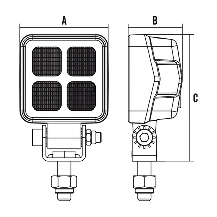Roadvision RWL1252F Mid-Size LED Work Light 12W Flood Beam IP67