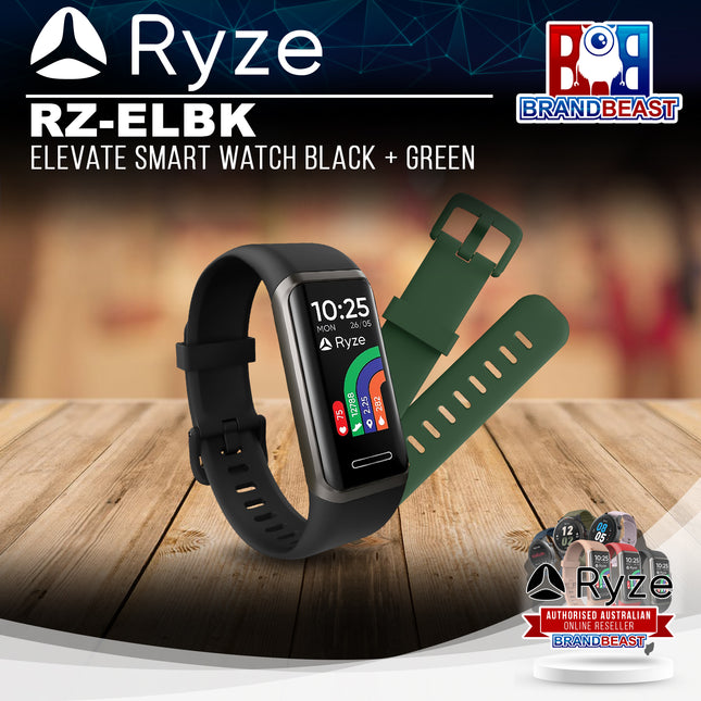 Ryze RZ-ELBK Elevate Smart Watch Black + Green