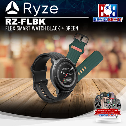 Ryze RZ-FLBK Flex Smart Watch Black + Green