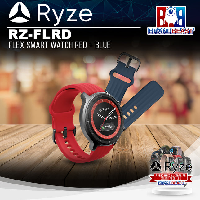 Ryze RZ-FLRD Flex Smart Watch Red + Blue