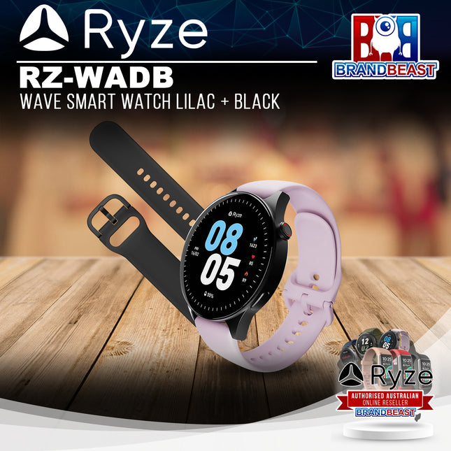 Ryze RZ-WADB Wave Smart Watch Lilac + Black