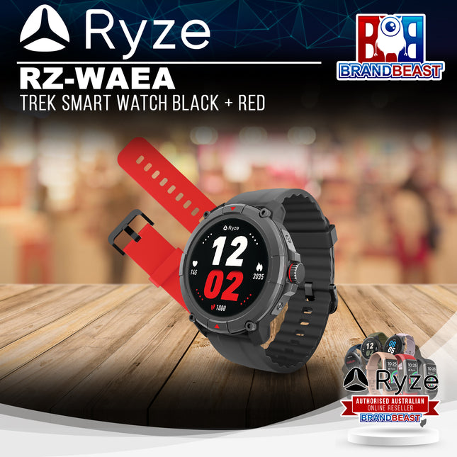 Ryze RZ-WAEA Trek Smart Watch Black + Red