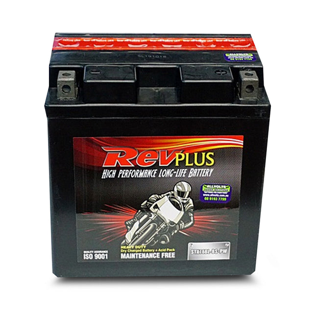 RevPLUS STX16BL-BS-PW Ultra High Performance Heavy Duty Motorcycle Battery