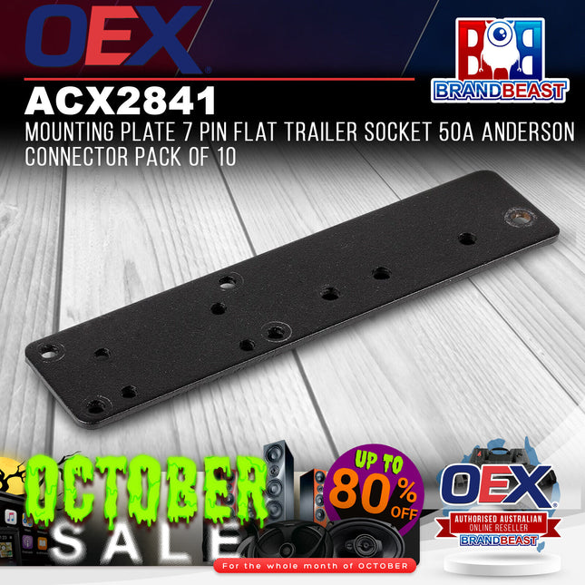OEX ACX2841 Mounting Plate 7 Pin Flat Trailer Socket 50A Anderson Connector Pack