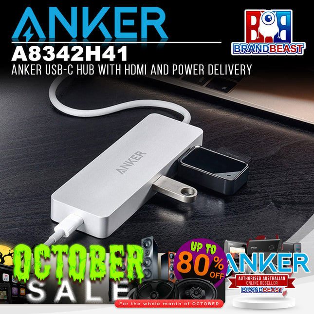 Anker A8342H41 Premium USB-C Hub with HDMI and Power Delivery - Silver