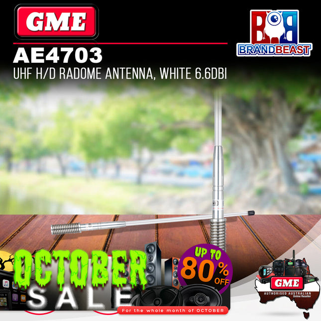 GME AE4703 UHF Heavy Duty Radome Antenna White 6.6Dbi
