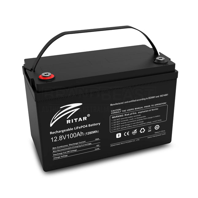 Ritar R-LFP12.8V100AH 1280Wh Rechargeable Lithium Iron Phosphate Battery