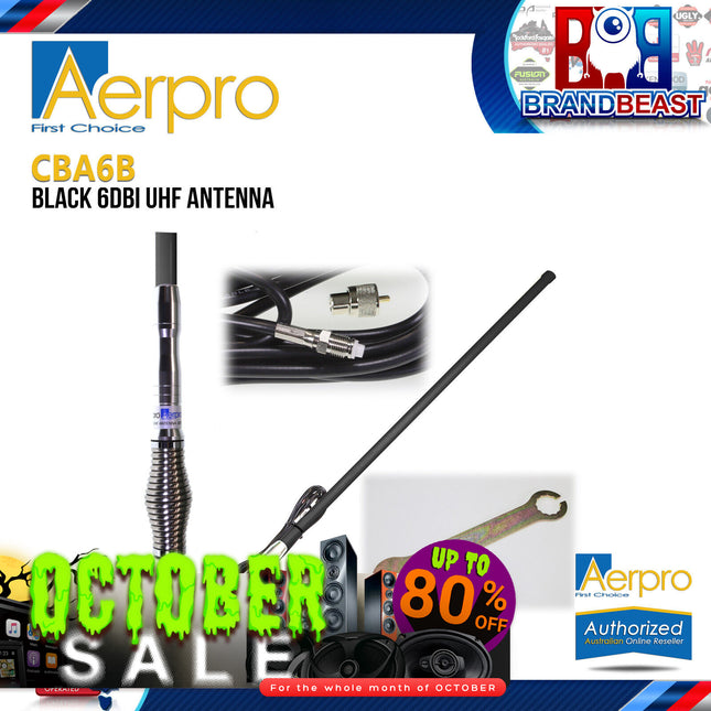 Aerpro CBA6B 6dBi 477MHz Heavy-Duty Black Radome UHF Antenna