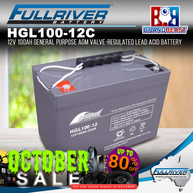 Fullriver HGL100-12C HGL Series 12V 100Ah AGM Valve-Regulated Lead Acid Battery