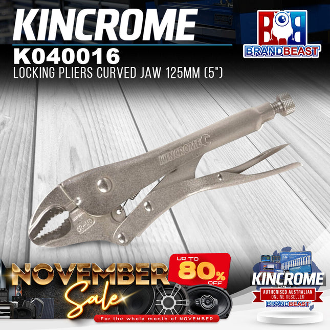 KINCROME K040016 Locking Pliers Curved Jaw 125mm (5")