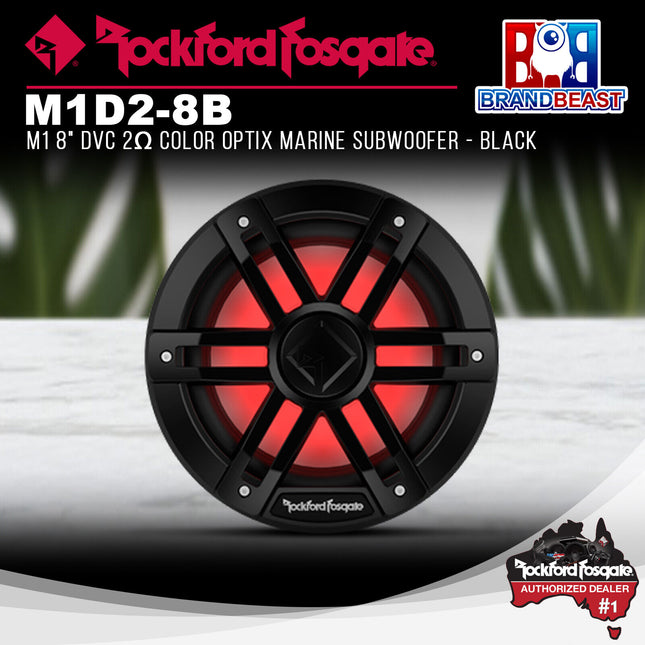 Rockford Fosgate M1D2-8B M1 8" DVC 2Œ© Color Optix Marine Subwoofer - Black