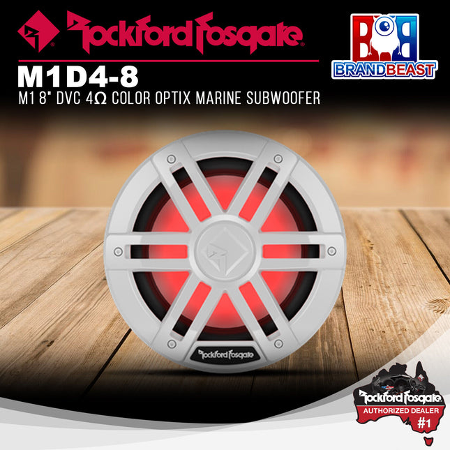 Rockford Fosgate M1D4-8 M1 8" DVC 4Œ© Color Optix Marine Subwoofer