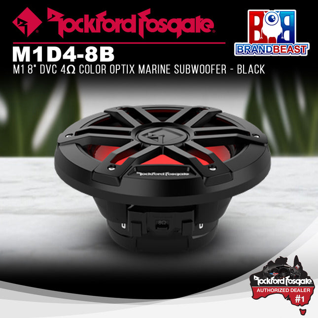 Rockford Fosgate M1D4-8B M1 8" DVC 4Œ© Color Optix Marine Subwoofer - Black