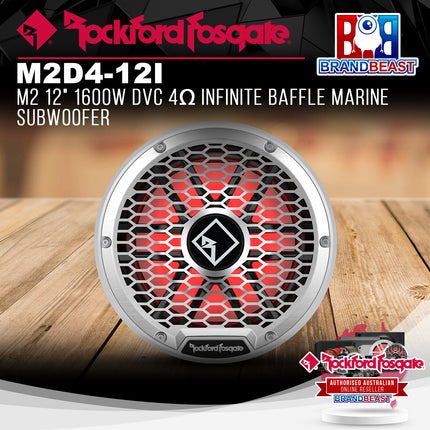 Rockford Fosgate M2D4-12I M2 12" 1600W DVC 4Œ© Infinite Baffle Marine Subwoofer