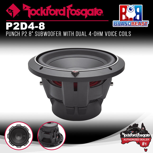 Rockford Fosgate P2D4-8 Punch 8" P2 4-Ohm DVC Subwoofer