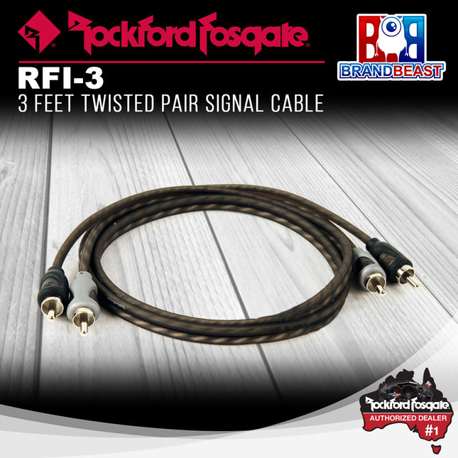 Rockford Fosgate RFI-3 3 Feet Twisted Pair Signal Cable