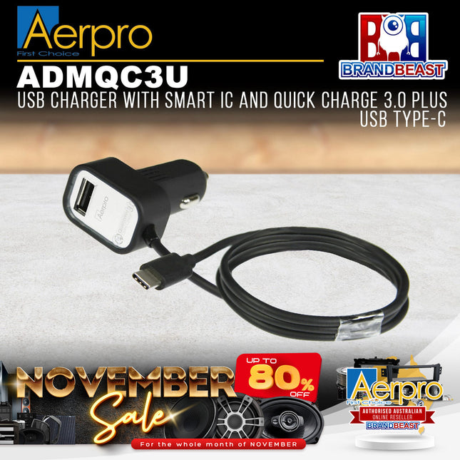 Aerpro ADMQC3U Qualcomm Quick Charger 3.0 + 2.4A Normal Charger With Smart IC