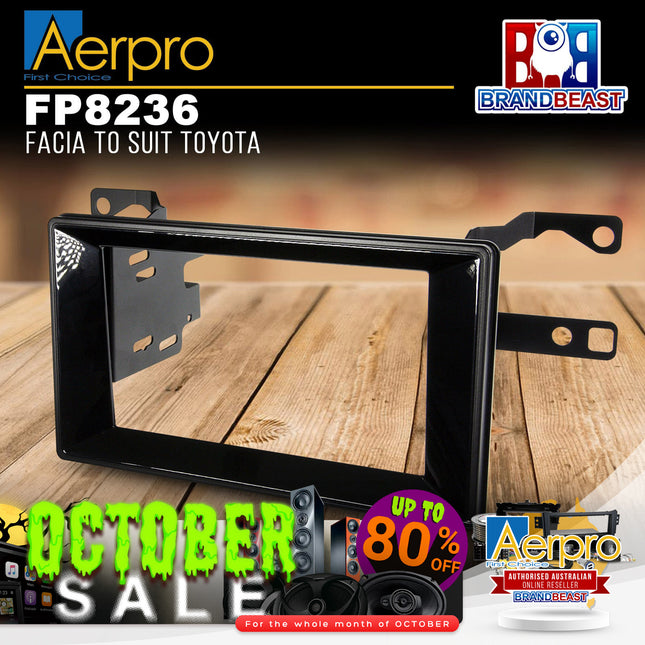 Aerpro FP8236 Double DIN Gloss Black Facia Kit Suit Toyota Corolla Hatch/Sedan