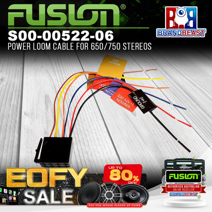 Fusion S00-00522-06 Power Loom Cable For 650/750 Stereos - Female