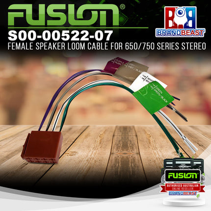 Fusion S00-00522-07 Female Speaker Loom Cable For 650/750 Series Stereo