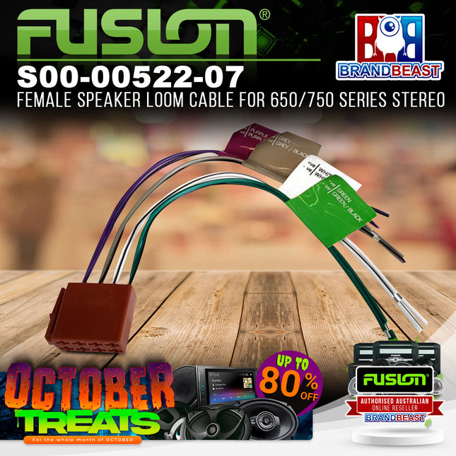 Fusion S00-00522-07 Female Speaker Loom Cable For 650/750 Series Stereo