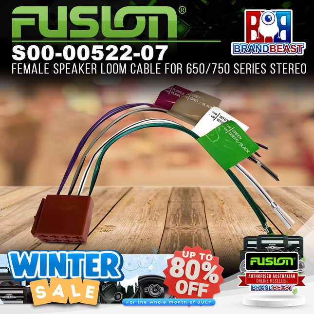 Fusion S00-00522-07 Female Speaker Loom Cable For 650/750 Series Stereo