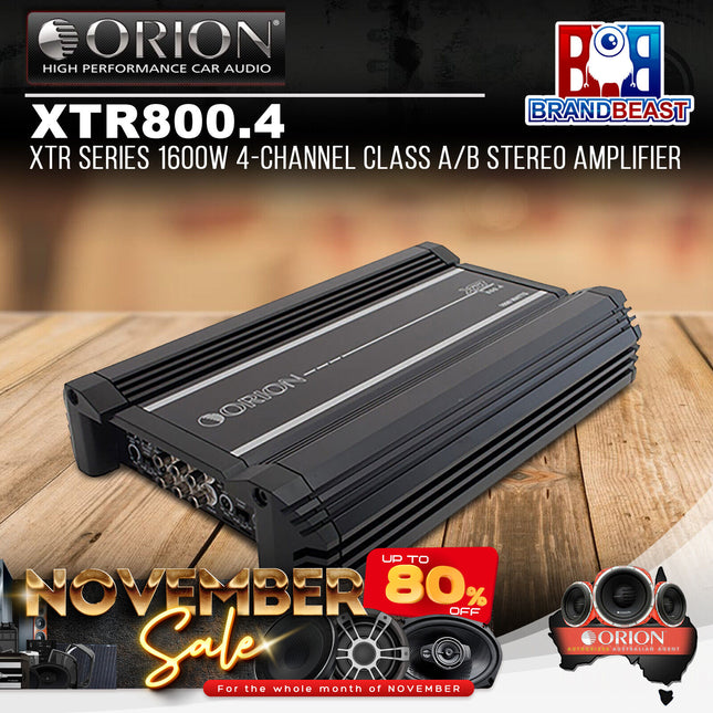 Orion XTR800.4 XTR Series 1600W 4-Channel Class A/B Stereo Amplifier