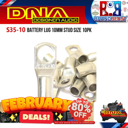 DNA S35-10 10mm Stud Size Battery Lug - 10 Pieces