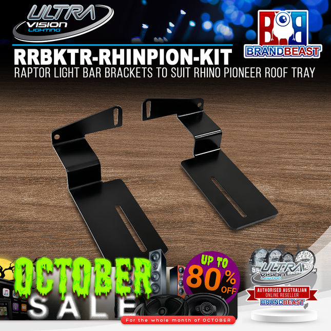 Ultra Vision Lighting RRBKTR-RHINPION-KIT Raptor Light Bar Brackets to suit Rhino Pioneer Roof Tray