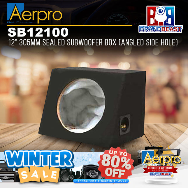 Aerpro SB12100 12" 305mm Sealed Subwoofer Box (Angled Side Hole)