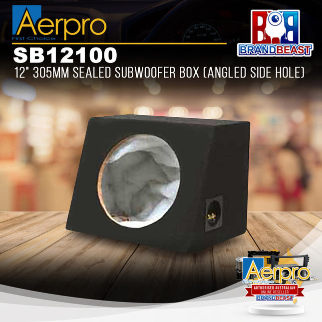 Aerpro SB12100 12" 305mm Sealed Subwoofer Box (Angled Side Hole)