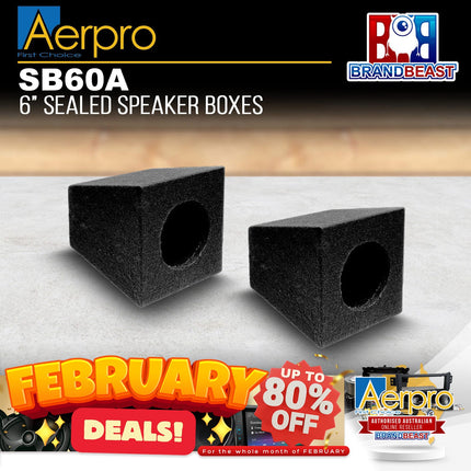 Aerpro SB60A Sealed Enclosure 6" Speaker Box - Gift Boxed Per Pair