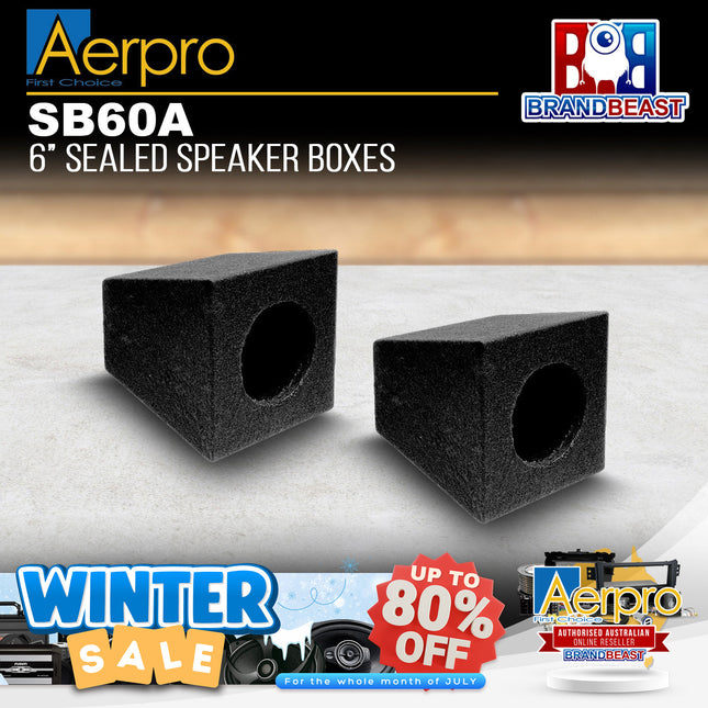 Aerpro SB60A Sealed Enclosure 6" Speaker Box - Gift Boxed Per Pair