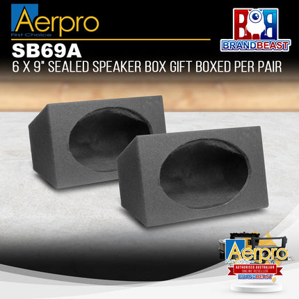 Aerpro SB69A Sealed Enclosure 6 x 9" Speaker Box - Gift Boxed Per Pair